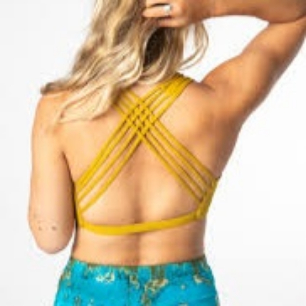 NWT Mexicali Blues Drishti Criss Cross Top Lemon Curry